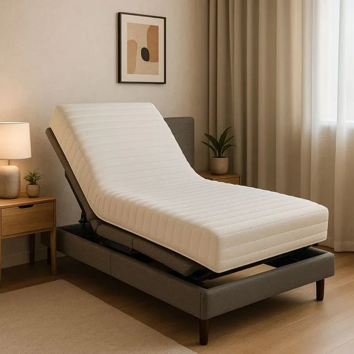 Matelas 70x190 cm 20 cm Très Ferme pour Sommier Articulé Mousse à Mémoire de Forme et Oreiller Inclus - MATELAS UP DOWN VISCO-0