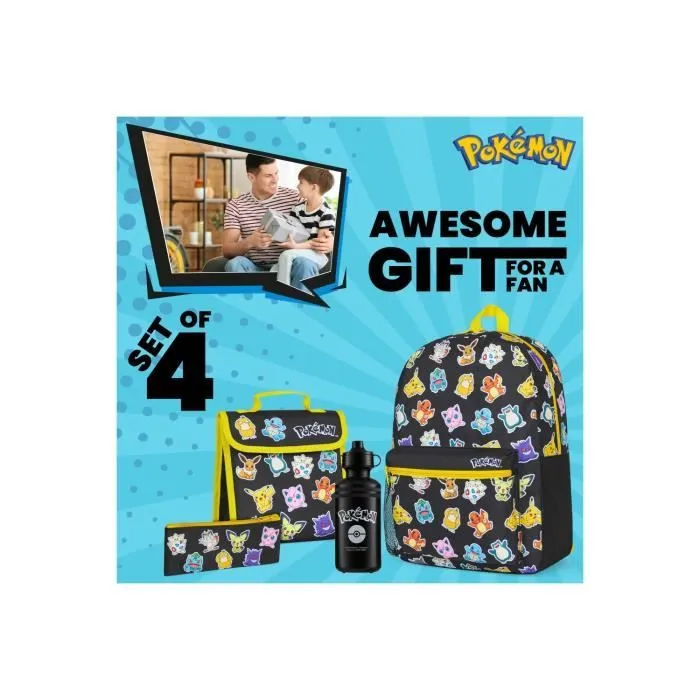 Sac À Dos - POKEMON - Ensemble De 4 - Noir - Garçon - Fournitures Scolaires-3