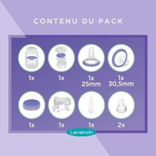 Set d'expression simple pour tire-lait électrique - Nombreux accessoires - Lansinoh-1