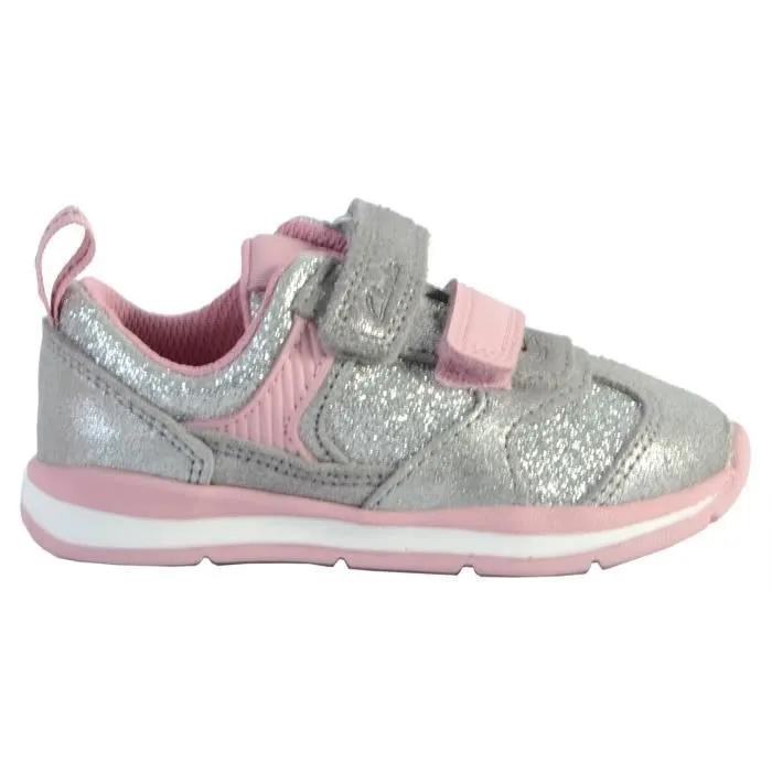 Basket Cuir Clarks  Ferris Run - Argent Metallique-1