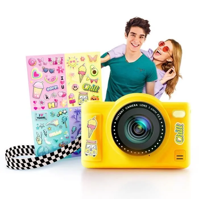 Canal Toys - Photo Creator -Appareil Photo Numérique Pop Couleur Jaune- Avec carte SD 8Go incluse - CLK 040-6
