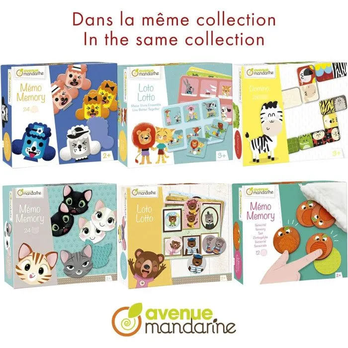 Loto Animaux familiers - Mandarine - Jeu éducatif - Intérieur - Enfant - Mixte - 24 mois - 2 ans-3