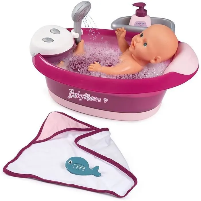 Baignoire Balnéo Baby Nurse - Smoby - Jets d'eau, bulles et lumières LED-1