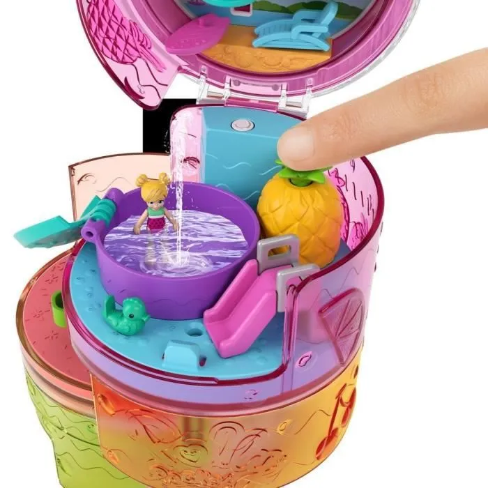 Polly Pocket - Coffret multifacettes Smoothie, 3 niveaux, 25 accessoires surprise, poupées Polly et Shani - Mini-poupée - Dès 4 ans-3