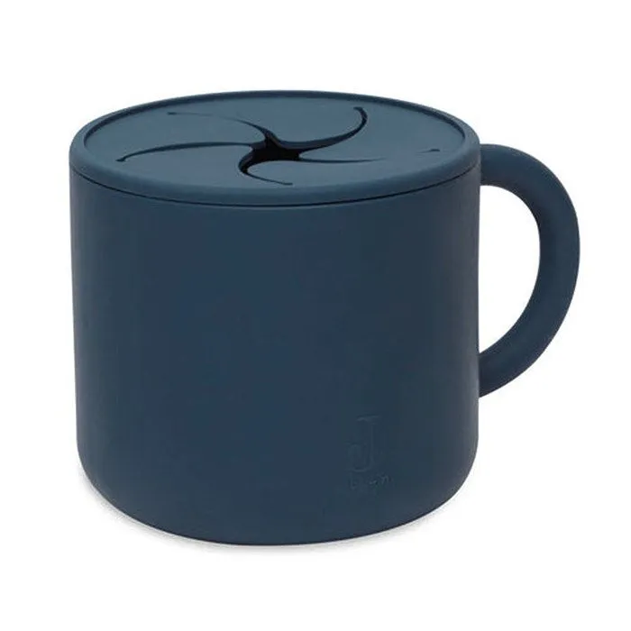 Gobelet bébé à goûter avec couvercle Silicone Jeans Bleu-0