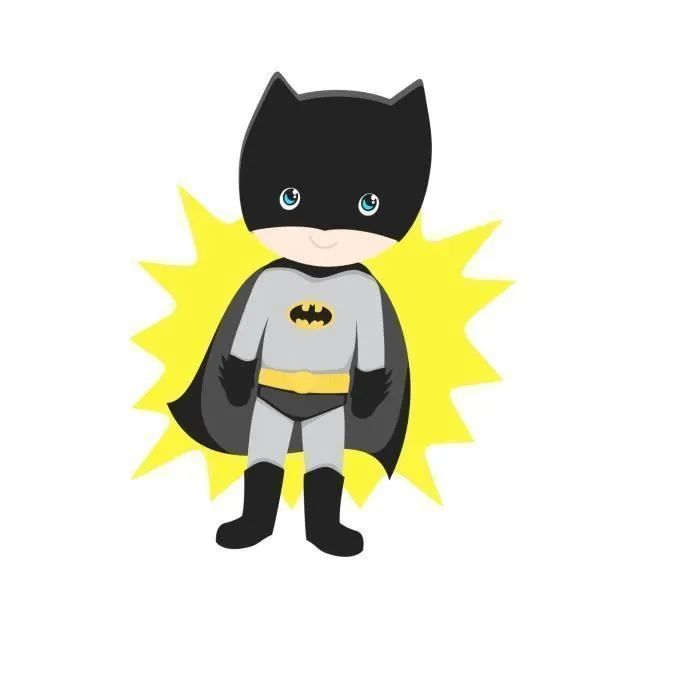 Tableau Décoratif - FABULOUS - Batboy Batman Garcon Enfant Dessin Mignon Super Hero - Intérieur - Mixte - Noir-0