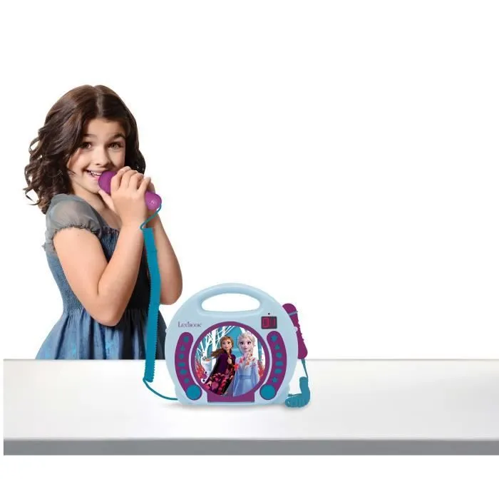 Lecteur CD portable avec 2 microphones La Reine des Neiges - LEXIBOOK-1