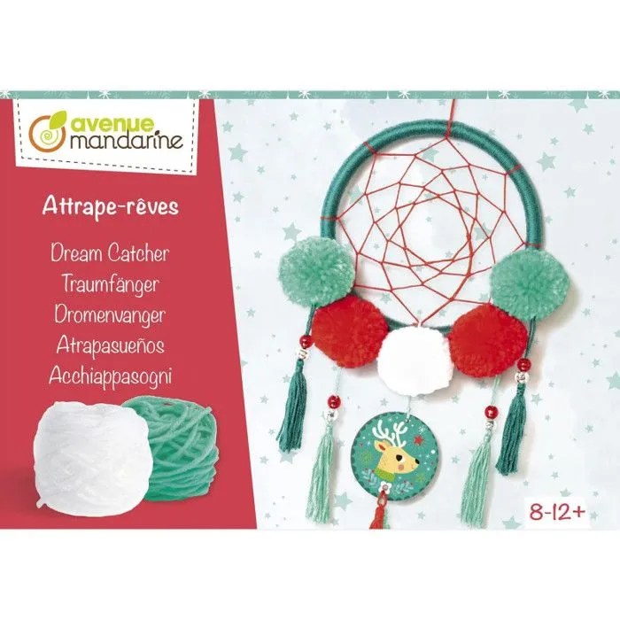 Boîte créative avec pompons - Attrape-rêves de Noël - L 23 x H 4 x l 16 cm-0