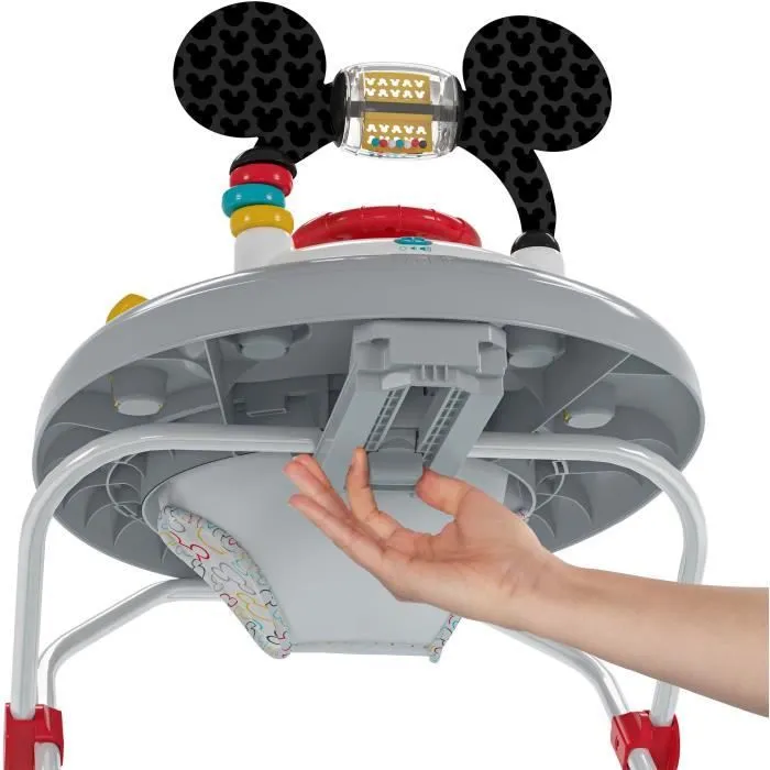 DISNEY BABY Trotteur bébé évolutif et pliable 2-en-1 - Mickey - Jouet d'éveil amovible intégré, Musique, Lumières, Hauteur Réglable-8