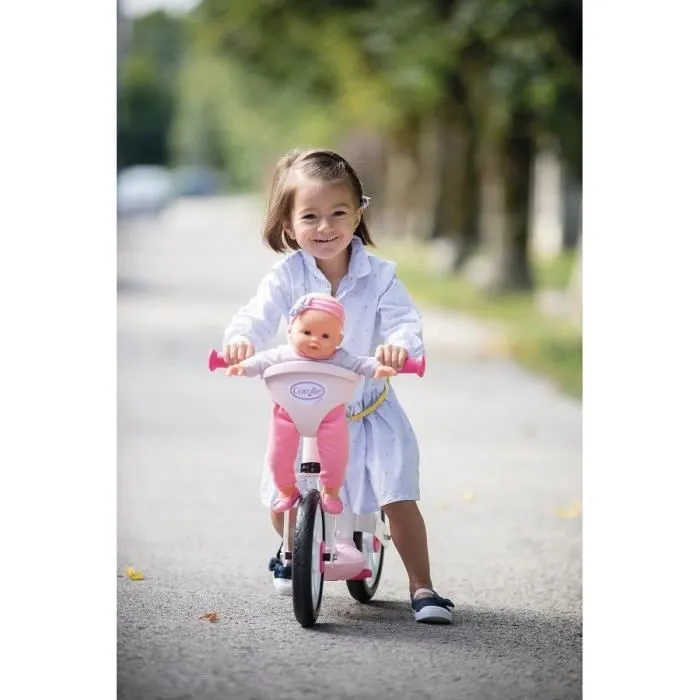 Draisienne - SMOBY - Corolle - Rose - 2 roues - Porte-poupon intégré-1