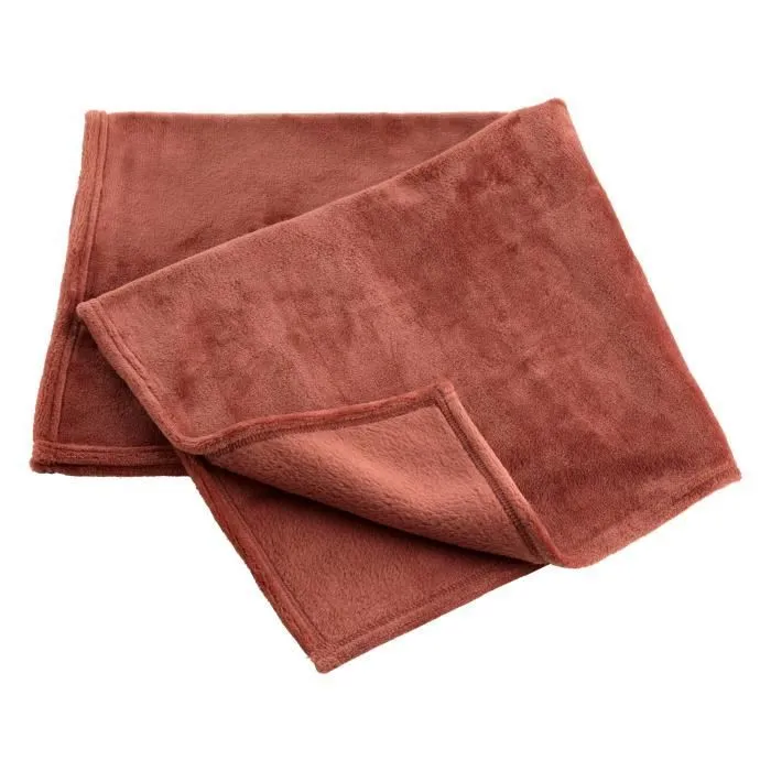Couverture bébé PETIT A PETIT - modèle Soft Plaid - Rouge framboise - Jersey et fausse fourrure-0