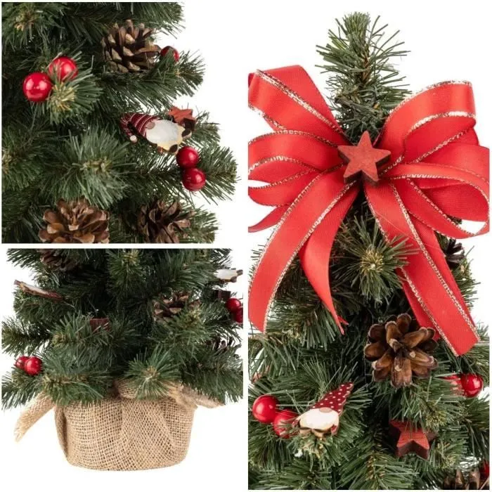 Sapin de Noel Artificiel Rouge 40cm - Creative Home - Décoration Bureau-3
