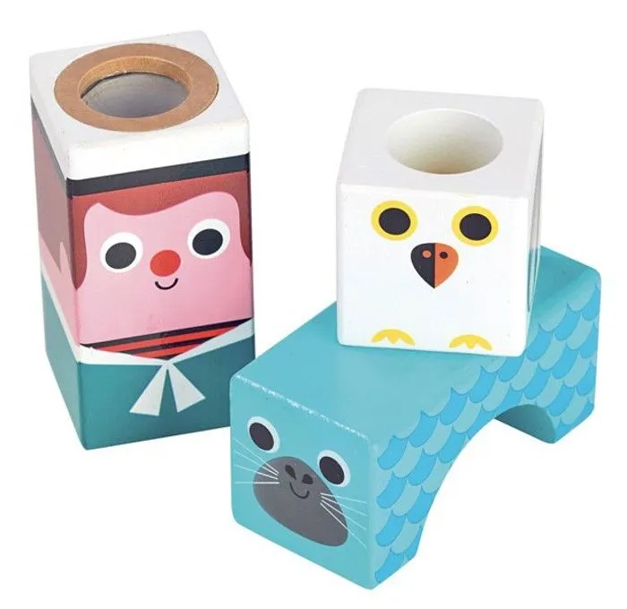 Cubes sonores de la Mer - VILAC - Ingela P. Arrhenius - Bois - Jeu de construction-1