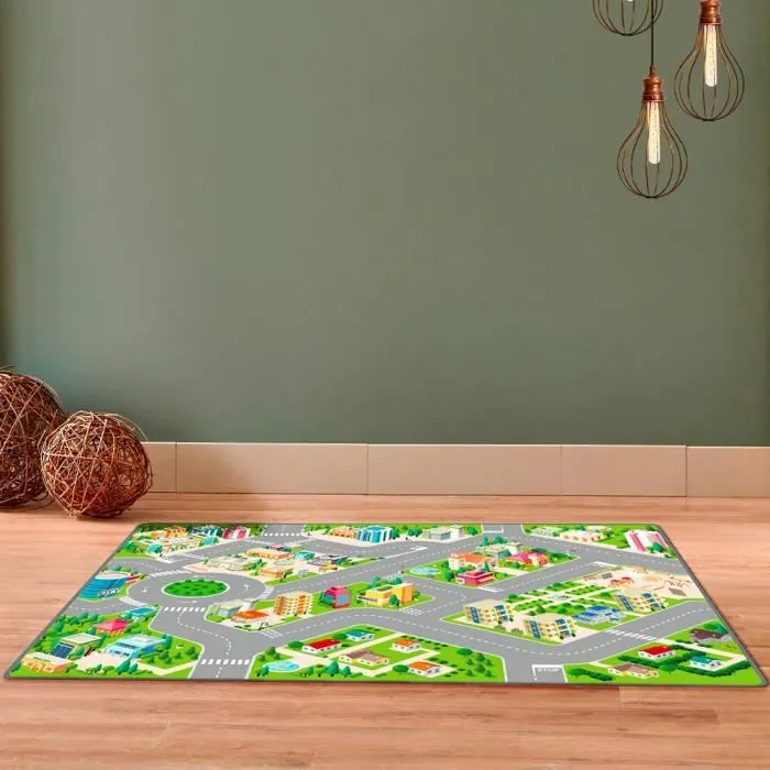 Tapis de Jeu pour Enfant - STARLUX - Circuit de Ville - Antidérapant - 120 x 80 cm-3