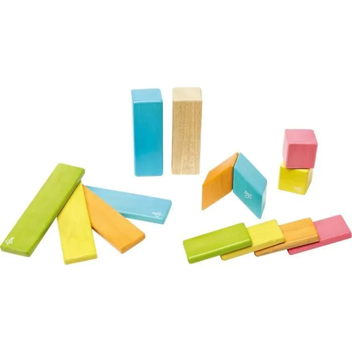 TEGU Tints 14 Pièces colorées - Blocs de bois aimantés - Jeu de construction-5