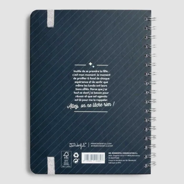 Agenda - Mr. Wonderful - 2023 - Semainier - Noir/Bleu - 22,5x16,5 cm - Spirale-3
