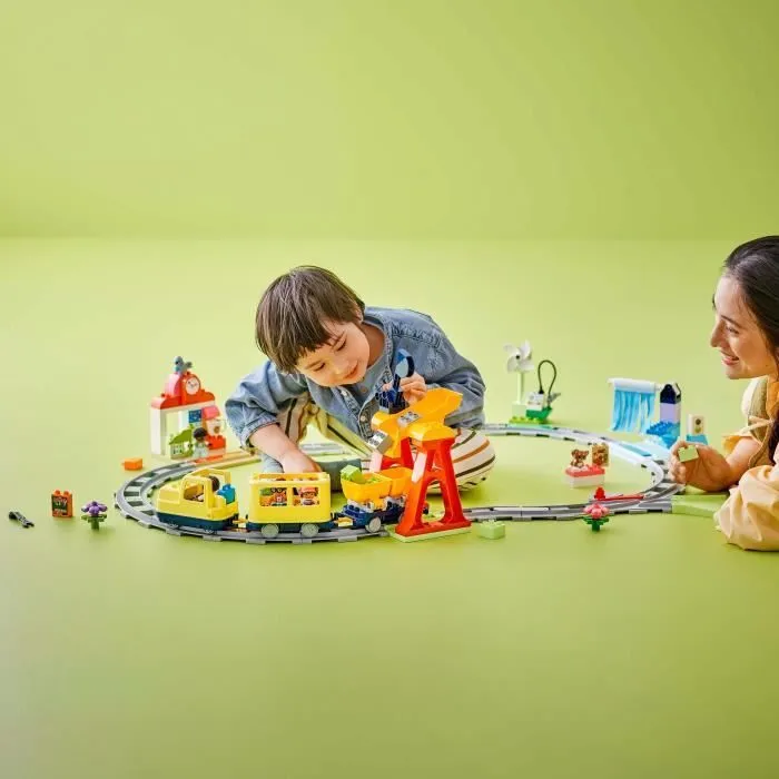 LEGO DUPLO Ma ville 10428 Le grand train communautaire interactif - Jouets d’éveil 3 ans-4