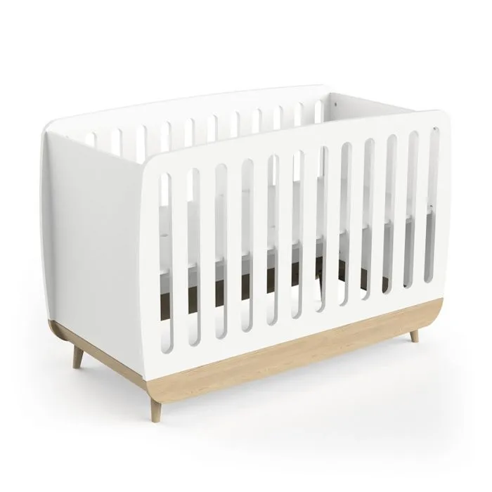 Créez un nid de sommeil sûr et élégant pour votre petit avec le lit pour bébé de la série Firmiana. Le design blanc ajoute une to...-0