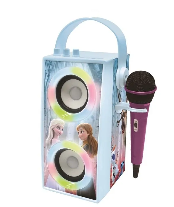 Enceinte Karaoké Enfant - LEXIBOOK - La Reine des Neiges - Bluetooth V5.0 - Effets Lumineux-0
