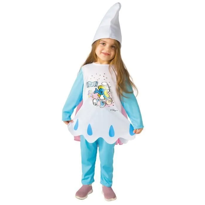 Déguisement de Schtroumpfette - CIAO - Taille 4-5 ans - Cape incluse - Costume officiel - Fille-0