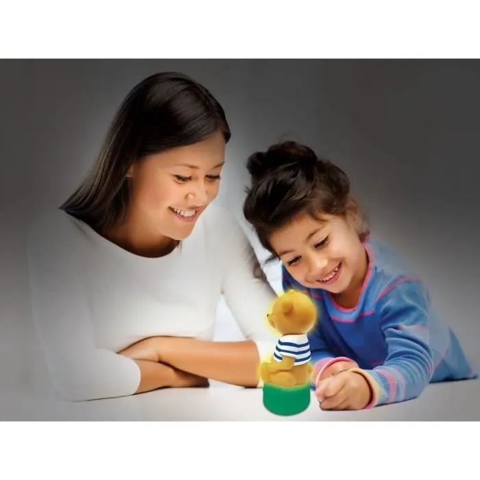 Compteur d’histoires Ourson en 3D avec veilleuse, musiques et variation de couleurs 17cm (Français)-2