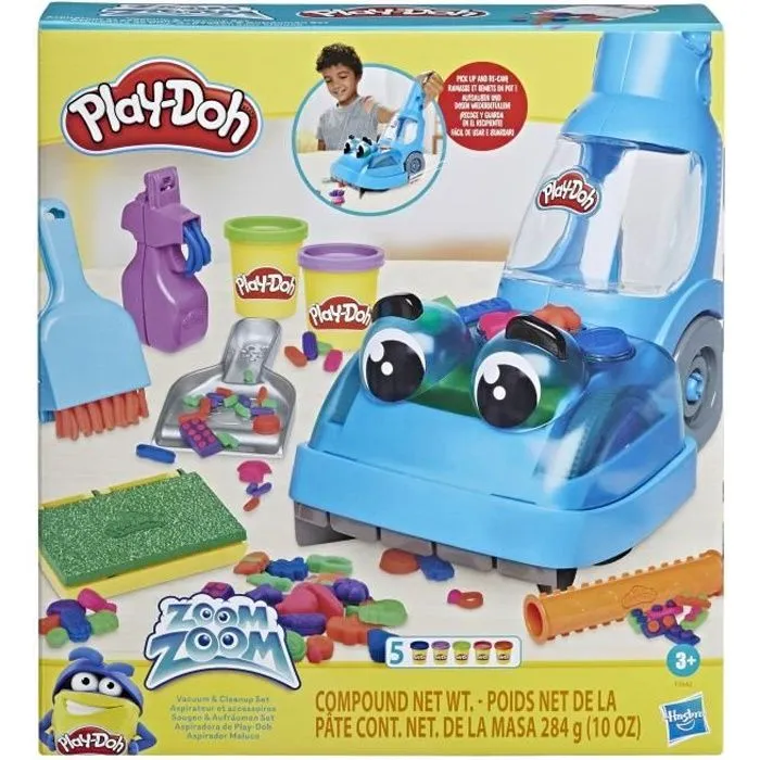 Aspirateur jouet Play-Doh avec 5 pots de pâte à modeler - Les classiques-0
