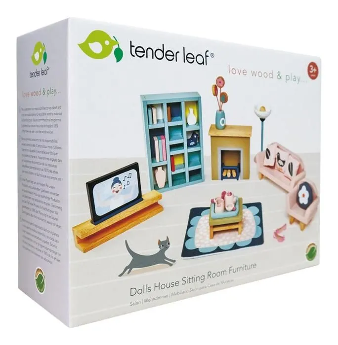Accessoires maison de poupées - Tender Leaf Toys - Maison de poupée salon junior - 33 pièces - Bois - Mixte-1