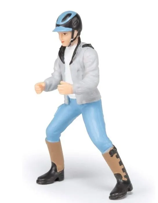 Figurine Jeune cavalier - PAPO - CHEVAUX, POULAINS ET PONEYS - Gris - Intérieur-0