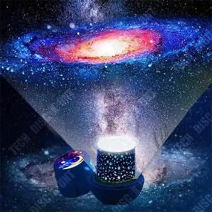 TD® Lampe de projection rotative muette chambre pleine de lampe d'ambiance starlight lampe étoile petite lanterne coffret cadeau-3
