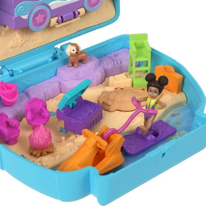 Polly Pocket-Chiot à la Plage-Coffret et figurines, jouet de voyage HRD36-4