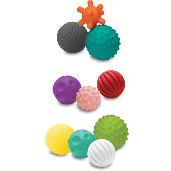 INFANTINO Set de 10 balles sensorielles multicolores-0