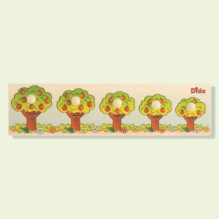 Puzzle en bois pour enfants - Dida - Séquence d'arbres - Reconnaissance des différences de taille-0