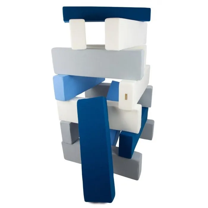 Set Jenga - Multicolore - 15 Grands Blocs - Mousse T-21 - Sécurité Enfant-0