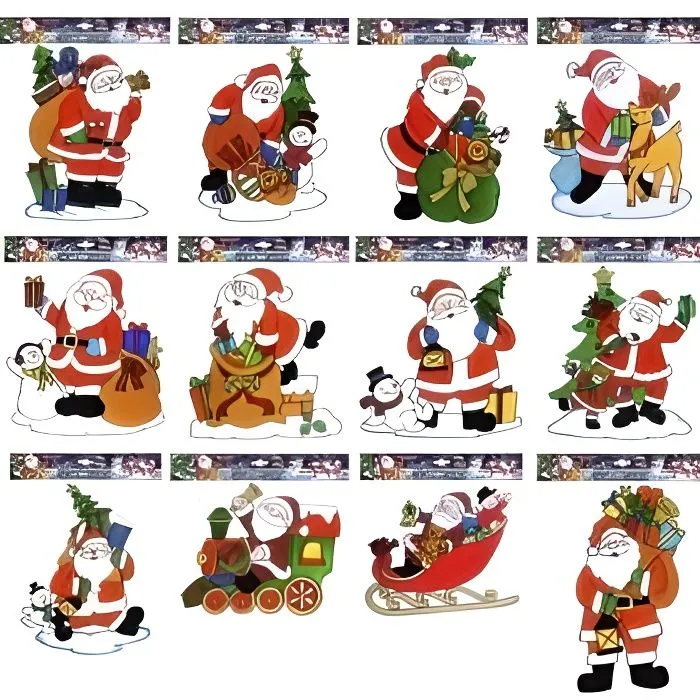 Décoration pour fenêtres Père Noël-0