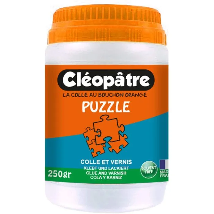 Colle et vernis pour puzzles - CLEOPATRE - Cléo’Puzzle - 250 gr - Transparent - Protection durable-0