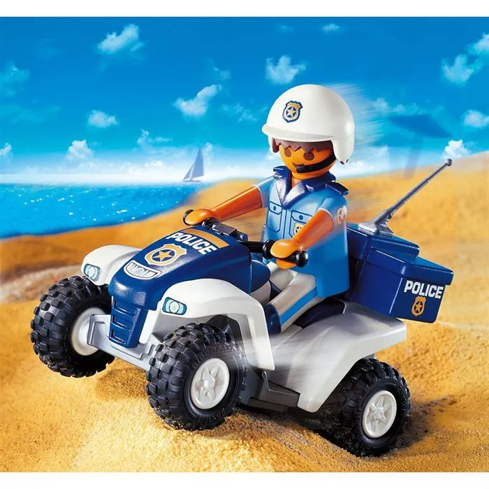 PLAYMOBIL - Policier Quad - 1 personnage - 1 quad - Accessoires - A partir de 4 ans-1