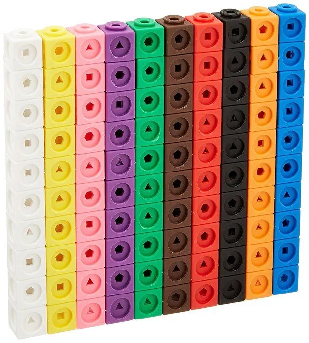 Jeu d'assemblage - jeu de construction - jeu de manipulation Learning resources - LER4285 - Cubes Mathlink de (jeu de 100)-1