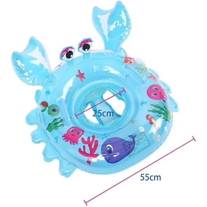 Bouée Piscine,Bouee pour Bebe, Crabe Bébé Siège Piscine, Bouée Bébé, Piscine Bouée Gonflable, Convient aux bébés de 6 à 48 Mois-3