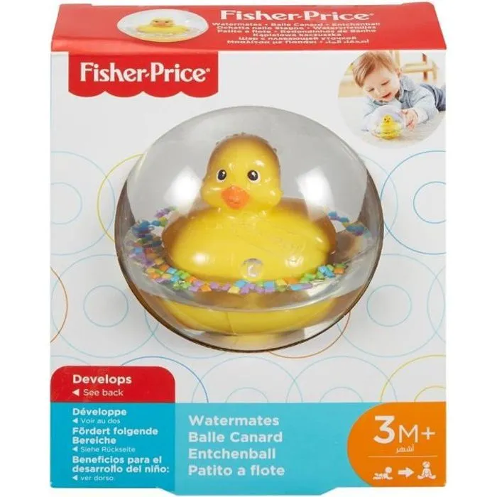 Jouet de bain - Fisher-Price - FP Balle d'eau canard jaune - Dès 6 mois - Stimule la curiosité de l'enfant-0