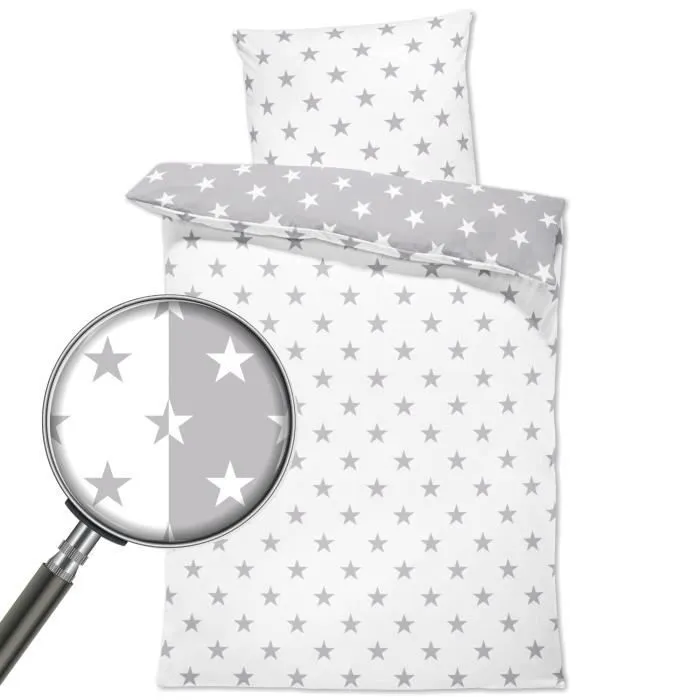Housse de couette enfant 90 x 120 cm - TOTSY BABY - Blanc - Rectangulaire - Autres motifs - Coton-0