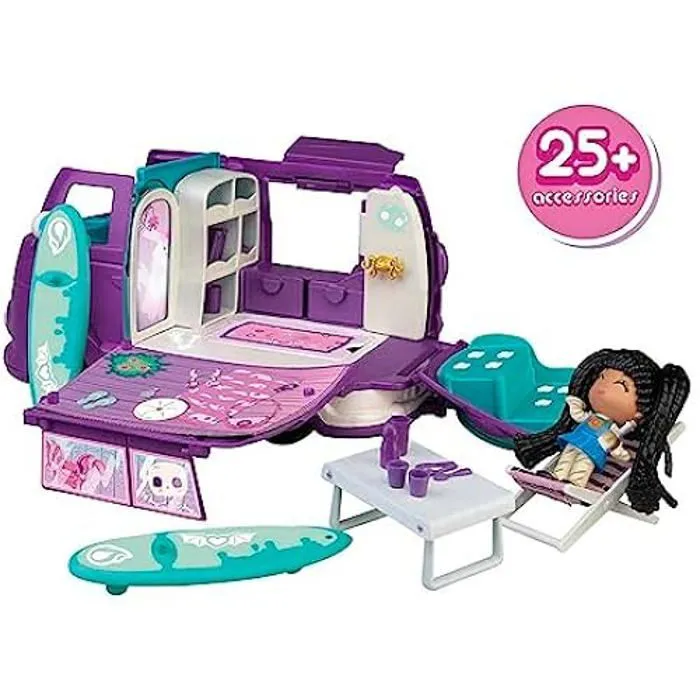 Pinypon - Terrific Van - Caravane Violette - se transforme en Bateau - Accessoires phosphorescents-1