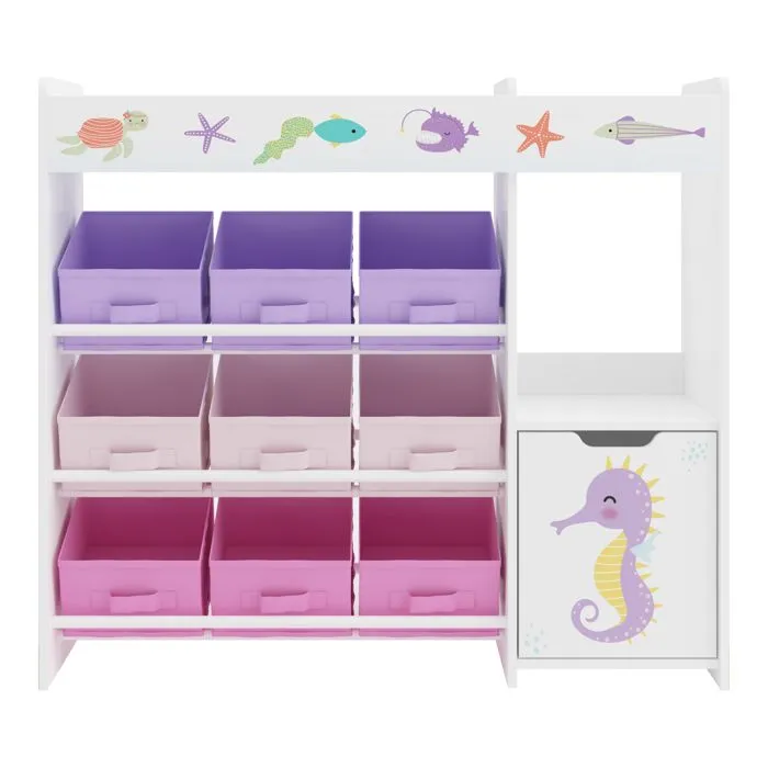 Étagère enfant Søndreland à motif océan 80 x 90 x 30 cm fuchsia violet rose-4