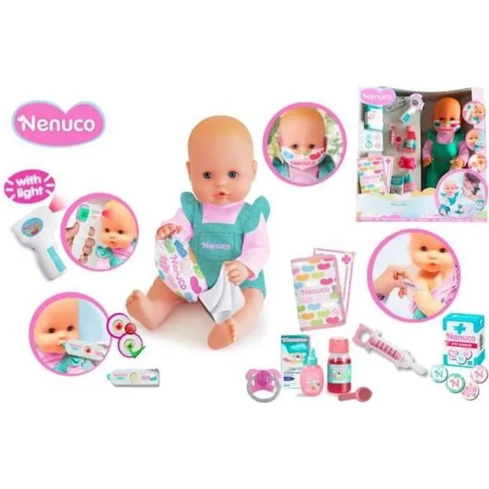 Bebeboutik Nenuco tu es malade Poupon 35 cm avec accessoires Jouet pour enfants des 2 ans NEN02