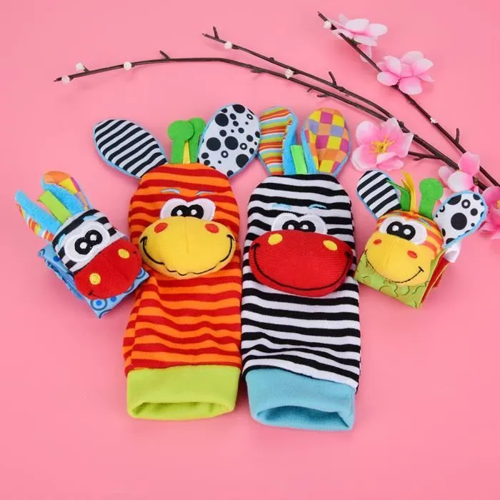 Hochets pour bébés animaux son hochet jouets - Girafe et Âne A - YEA-0