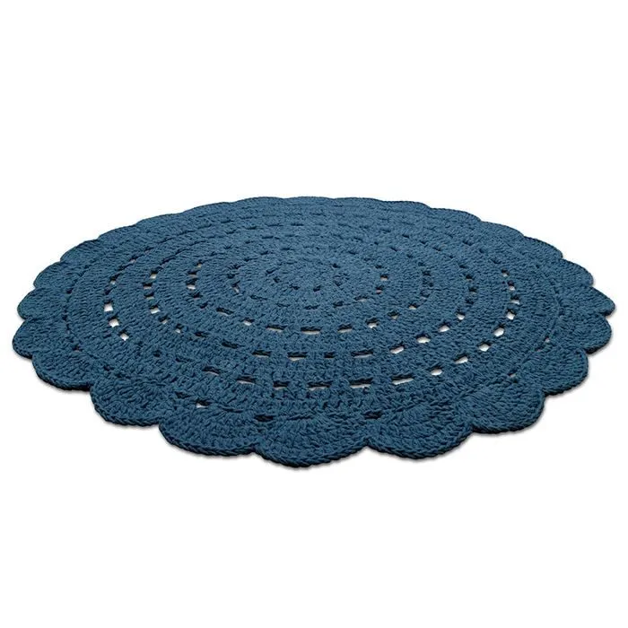 Tapis rond Alma Bleu - NATTIOT - Coton-2