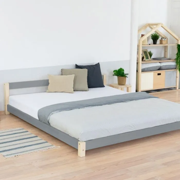 Lit double scandinave COMFY 180 x 200 gris et naturel-1
