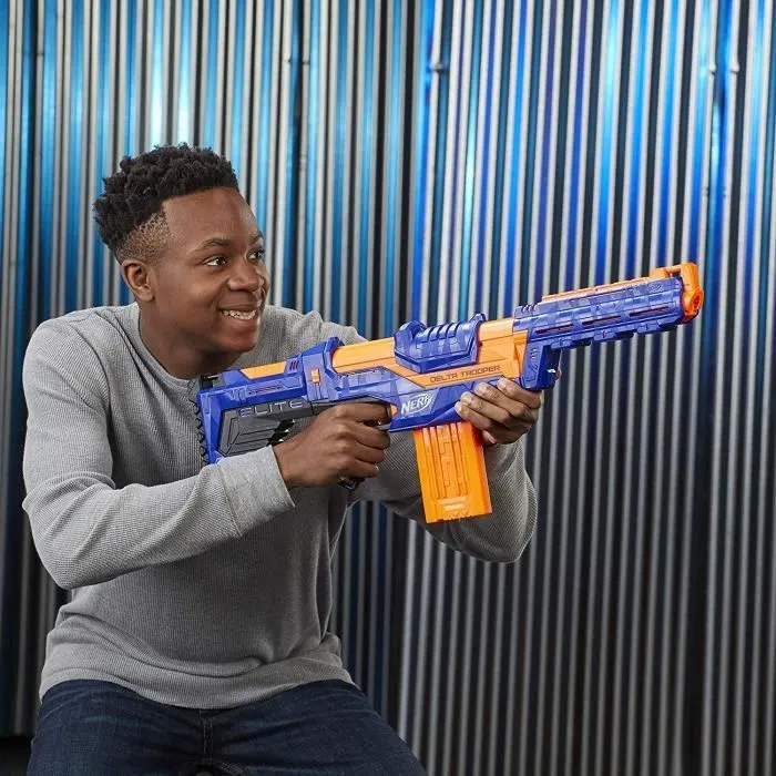 Pistolet à fléchettes - NERF - Elite Delta Trooper - Chargeur 12 fléchettes - 3 configurations possibles-1