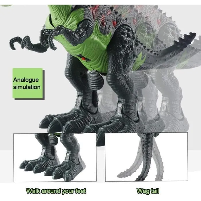 Télécommande Intelligente Robot Dinosaure avec Effet de fumée, lumières et Sons pour Enfants-1