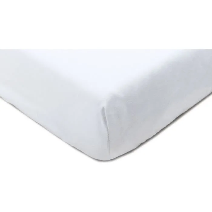 Drap housse bébé + alèse 2 en 1 coton imperméable blanc 70x140 cm - P'tit Lit-2