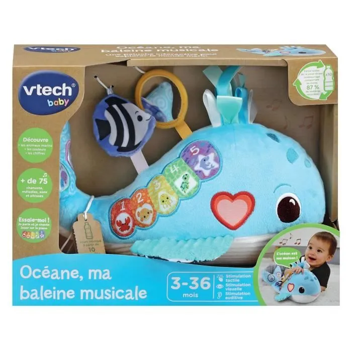 VTECH OCÉANE, MA BALEINE MUSICALE (BOUTEILLES PLASTIQUES RECYCLÉES)-0